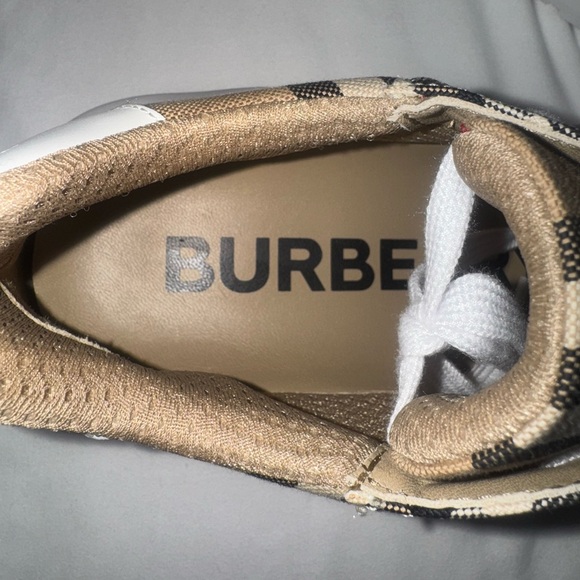 Burberry Beige and White Check Sneakers - Picture 8 of 13